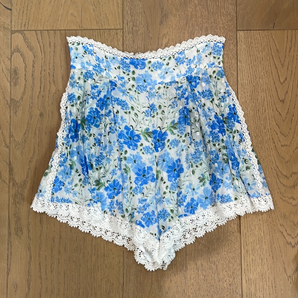 Floral Lace Trim Women's Shorts